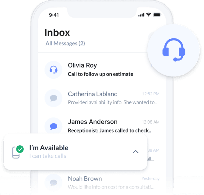 Mobile app inbox screen